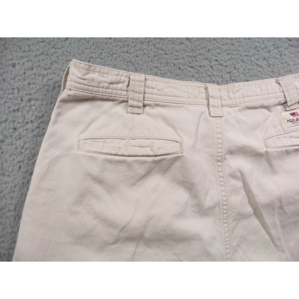 Vintage Polo Jeans Co Ralph Lauren Pants Mens Size 31x32 Beige Cargo Wide Leg - Picture 11 of 16